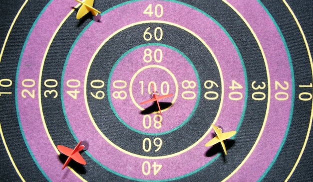 purple dart board