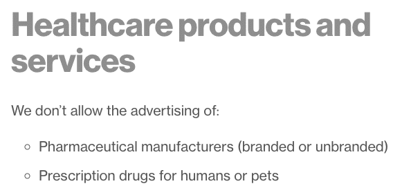 Pinterest Pharma Policies