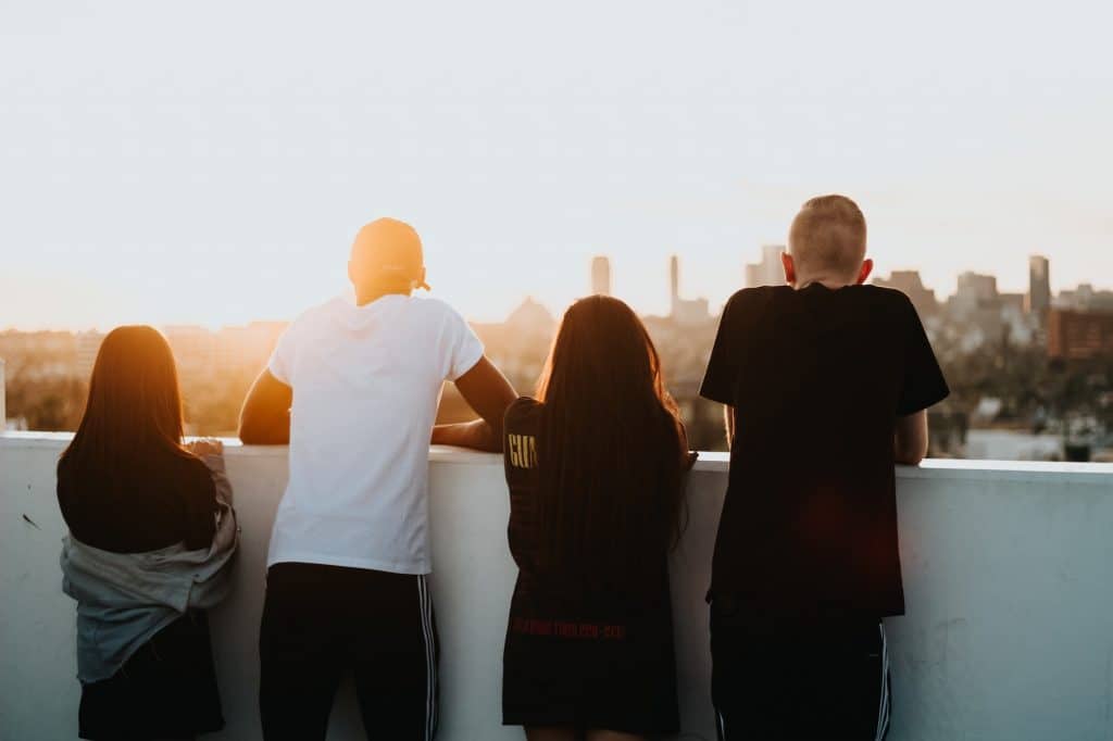 Influence Marketing Team on rooftop