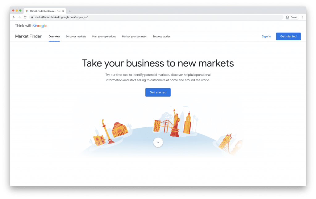 Google Market Finder Screenshot